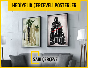 Sarı Çerçeve - Hediyelik Çerçeveli Posterler
